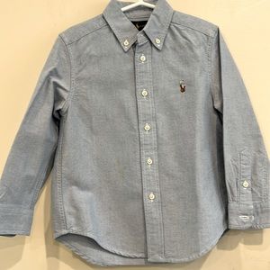 Ralph Lauren Boys Botton Down Dress Shirt light Blue NWOT size 4/4T